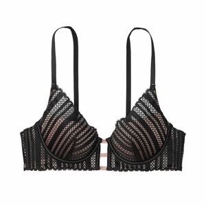 Victorias Secret LUXE LINGERIE Lace Lightly Lined Plunge Bra 34DD NWOT SATIN